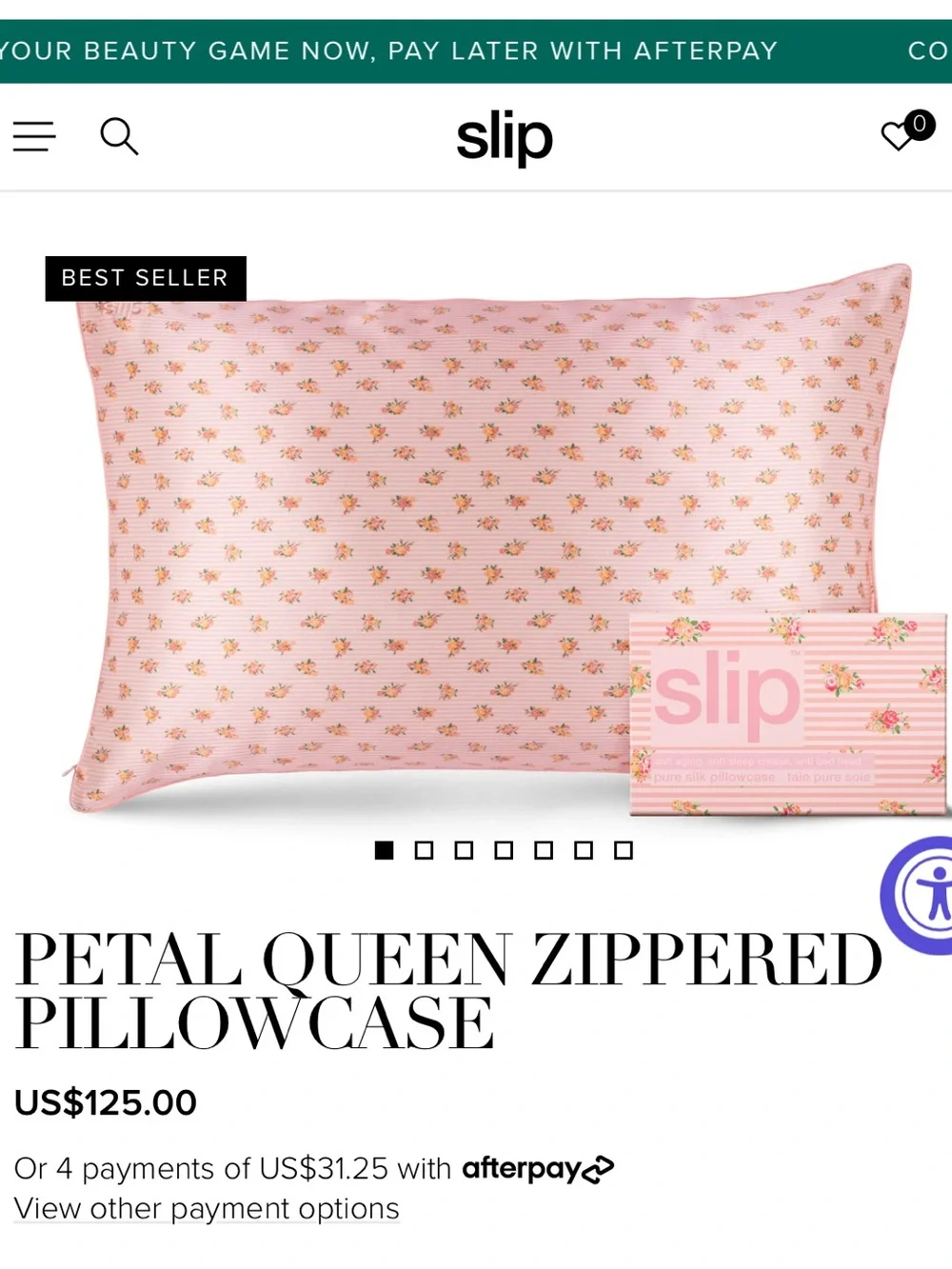 slip Pink Floral Silk Pillowcase Box 🆕
